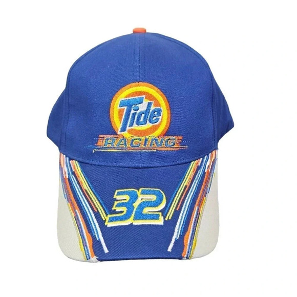 NASCAR Tide Racing Blue Cap Hat #32 Ricky Craven Snap Back Downy Vintage - Picture 1 of 6